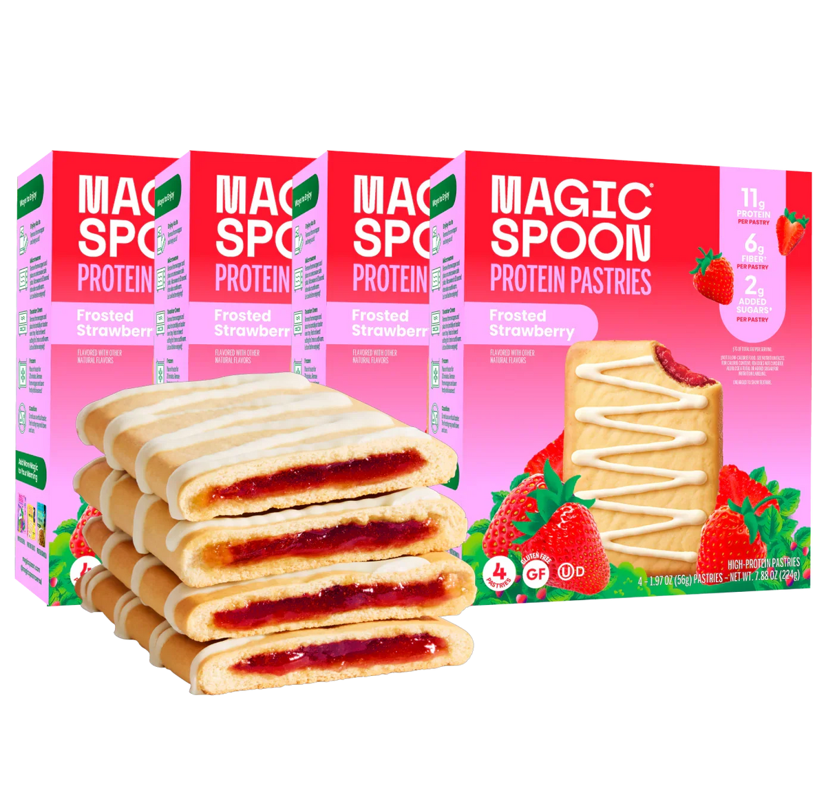 Frosted Strawberry - 16 Pastries (4 Boxes)