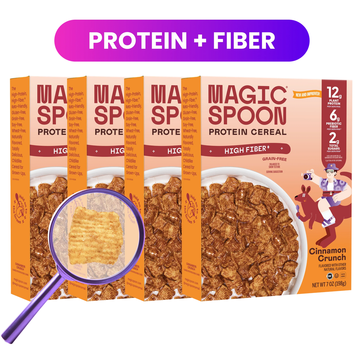 Cinnamon Crunch - Protein + Fiber Cereal 1 case (4 boxes)