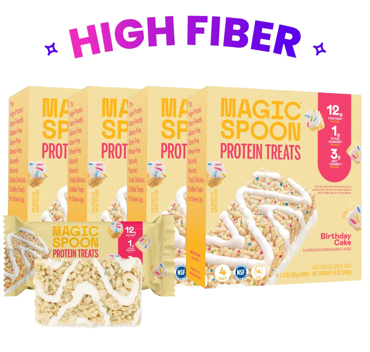 Birthday Cake - 16 Cereal Treats (4 Boxes)