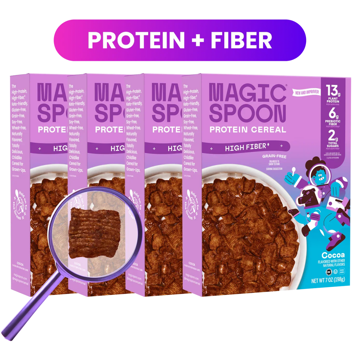 Cocoa - Protein + Fiber Cereal 1 case (4 boxes)